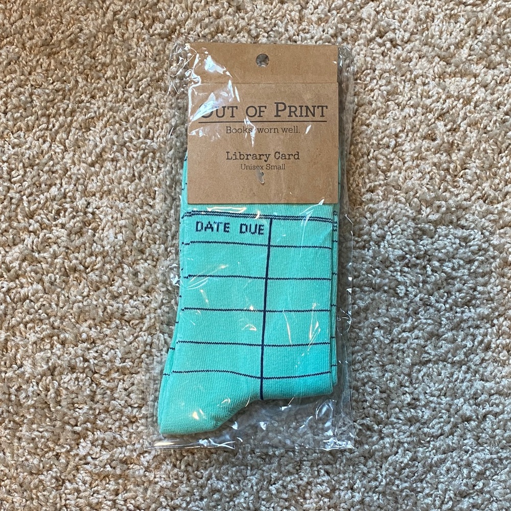 Out of Print Mint Green Socks
